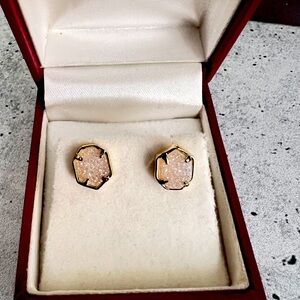 Kendra Scott Small Drusy Iridescent Earrings in gold NWOT